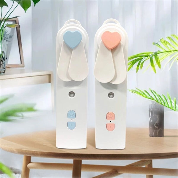 2 In 1 USB Rechargeable Mini Humidifier Mist Handheld Fan