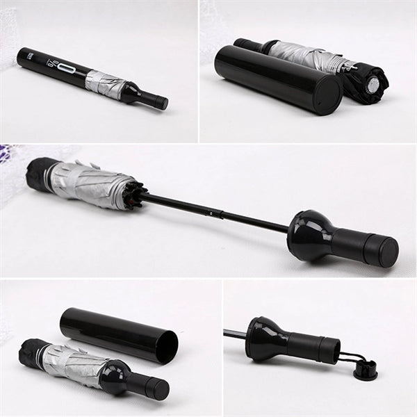 Compact Umbrella in Wine Bottle Case