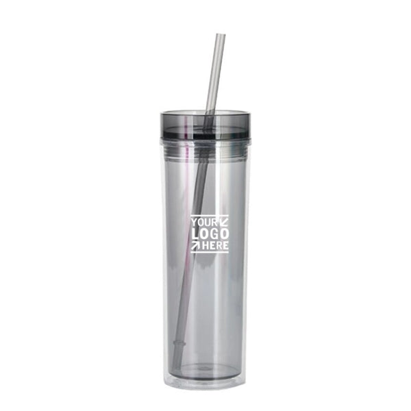 16oz Double Wall Transparent Skinny Tumbler