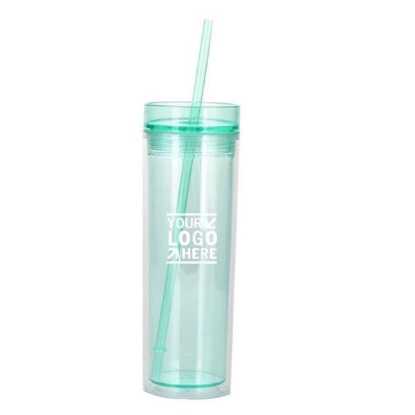 16oz Double Wall Transparent Skinny Tumbler