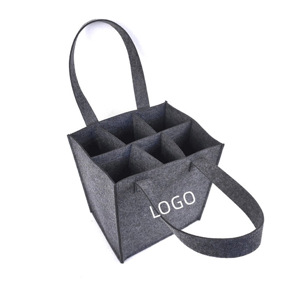 Six Battle Felt Wine Tote