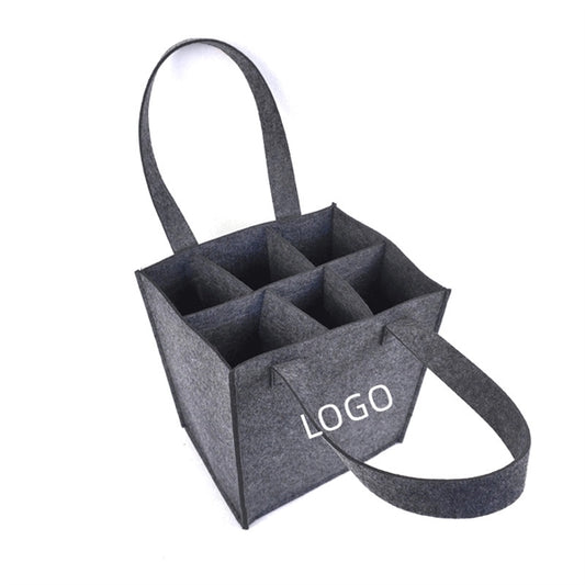 Six Battle Felt Wine Tote