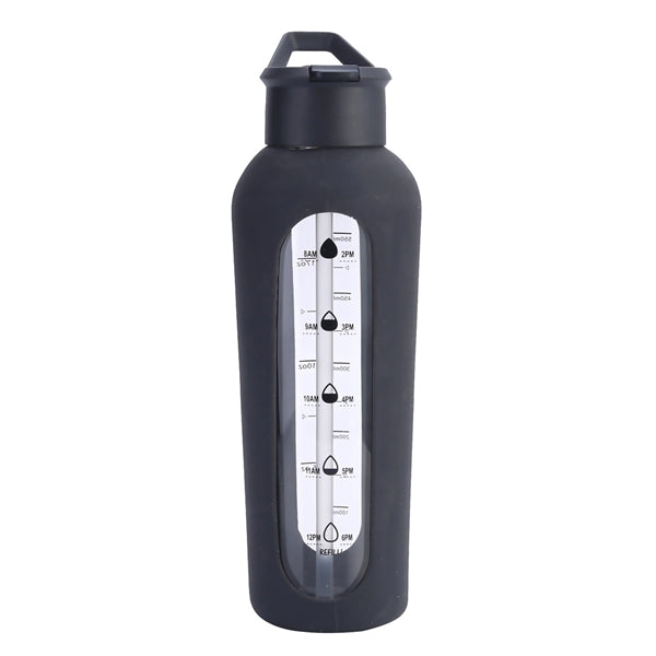 24 oz Glass Water Bottle With Time Marker
