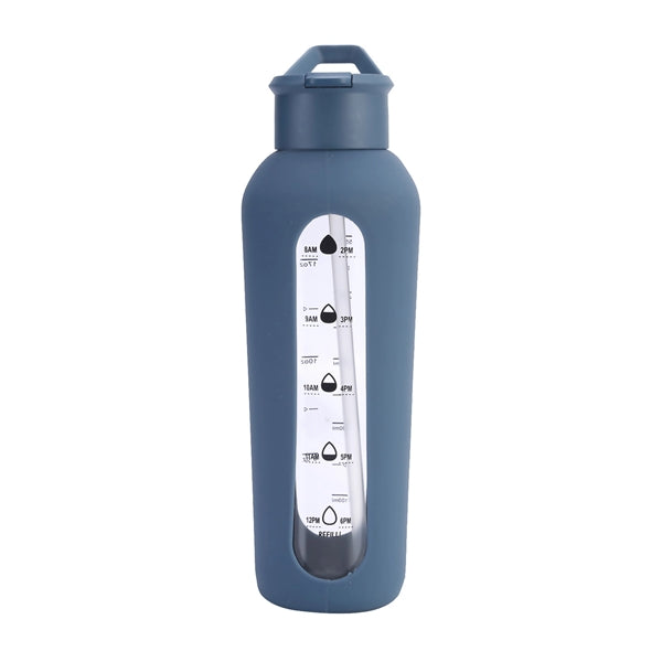 24 oz Glass Water Bottle With Time Marker