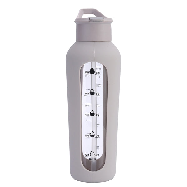 24 oz Glass Water Bottle With Time Marker