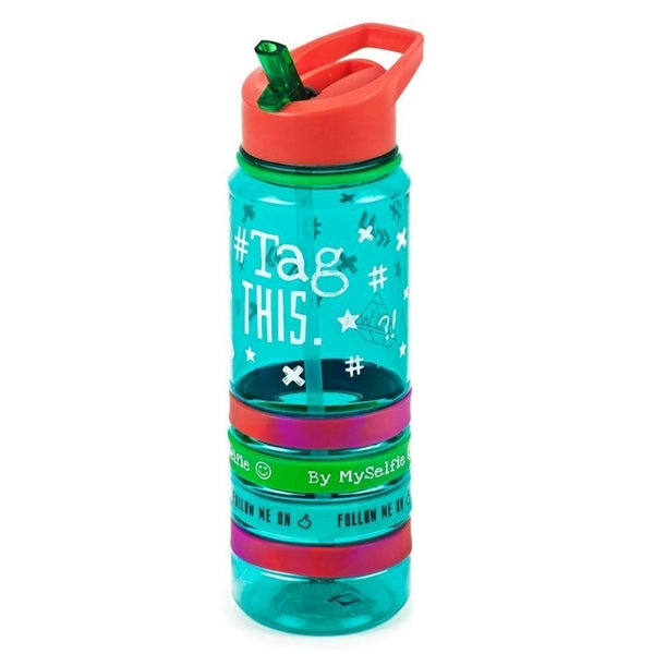 24 Oz Colorful Plastic Gripper Bottle With Straw