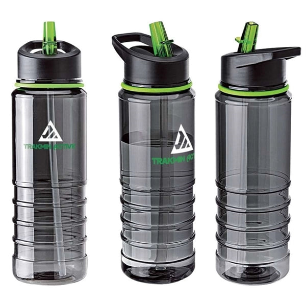 24 Oz Translucent Plastic Sports Bottle With Straw