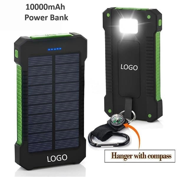 Solar Power Bank With LED Flashlight