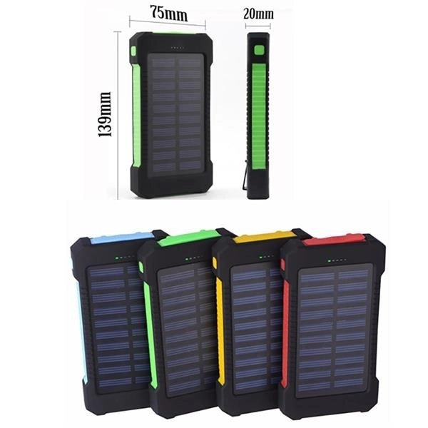 Solar Power Bank With LED Flashlight