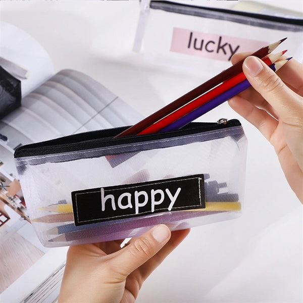Transparent Mesh Pencil Case