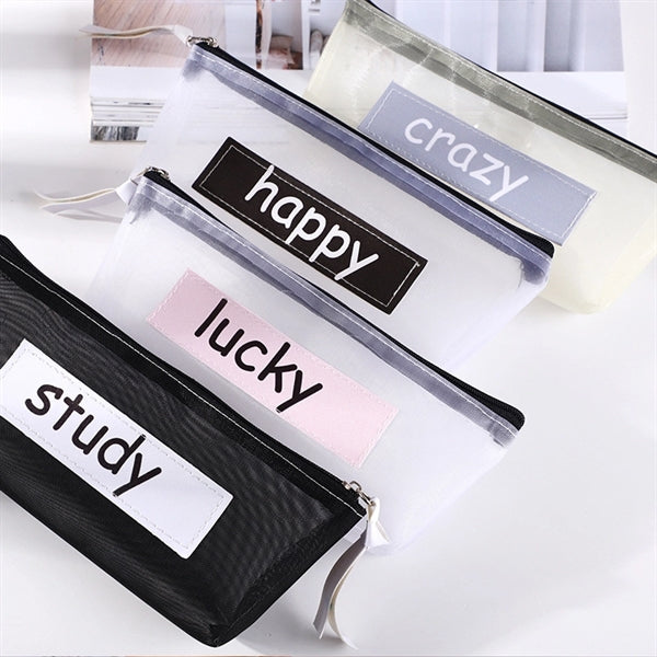 Transparent Mesh Pencil Case