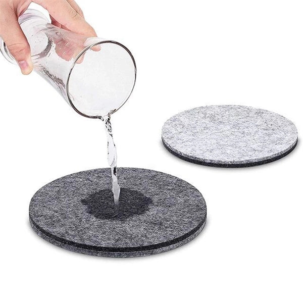 4 Inch Non-abrasive Felt Coaster for Drinks Eco-Friendly