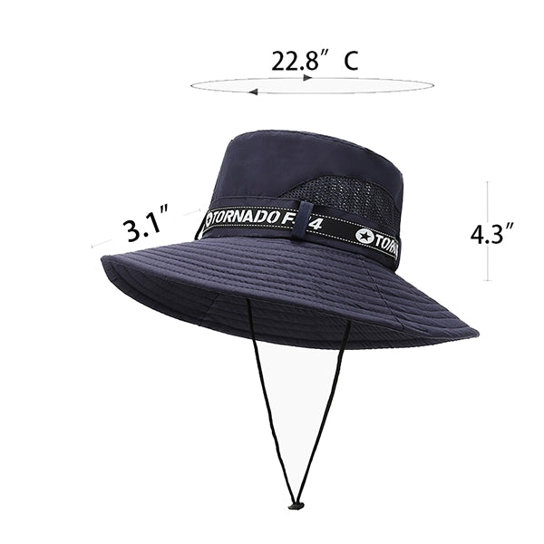 3.1" Wide Brim Mesh Bucket Hat