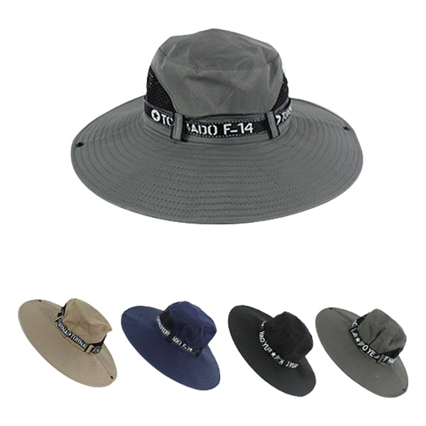 3.1" Wide Brim Mesh Bucket Hat