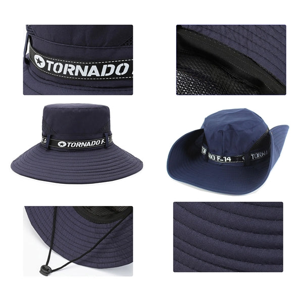 3.1" Wide Brim Mesh Bucket Hat