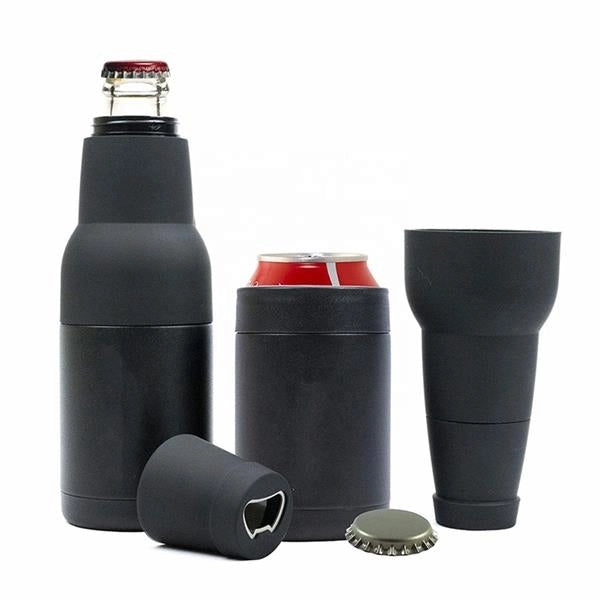 12Oz Double Walled Beer Bottle Can Cooler With Opener