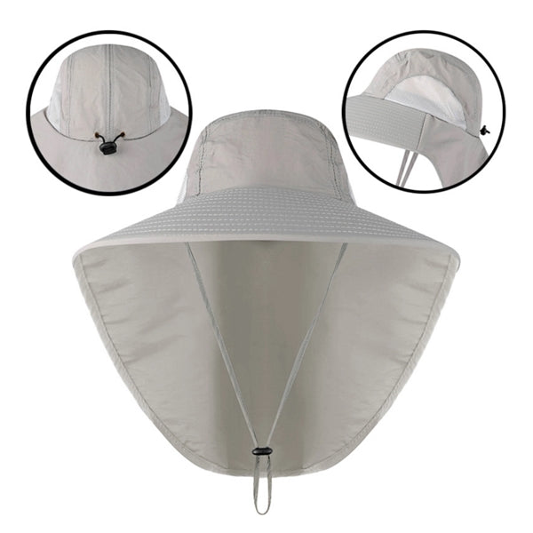 Wide Brim Sun Hat With Neck Flap