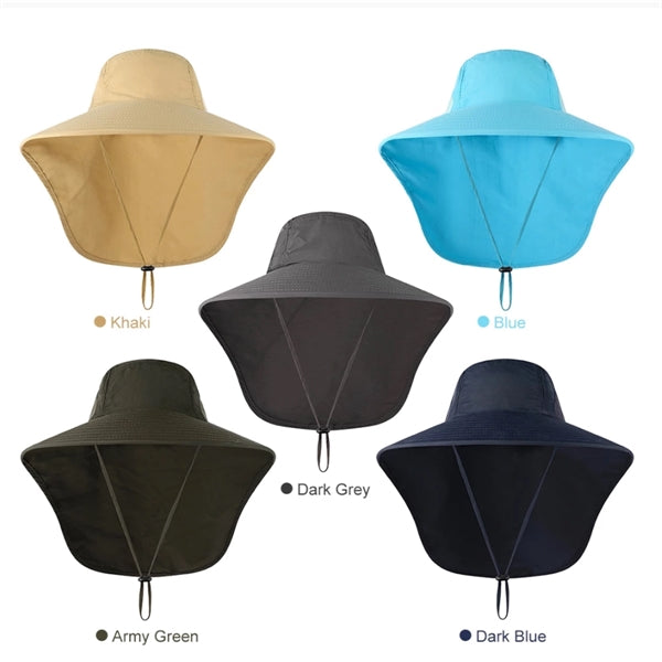 Wide Brim Sun Hat With Neck Flap