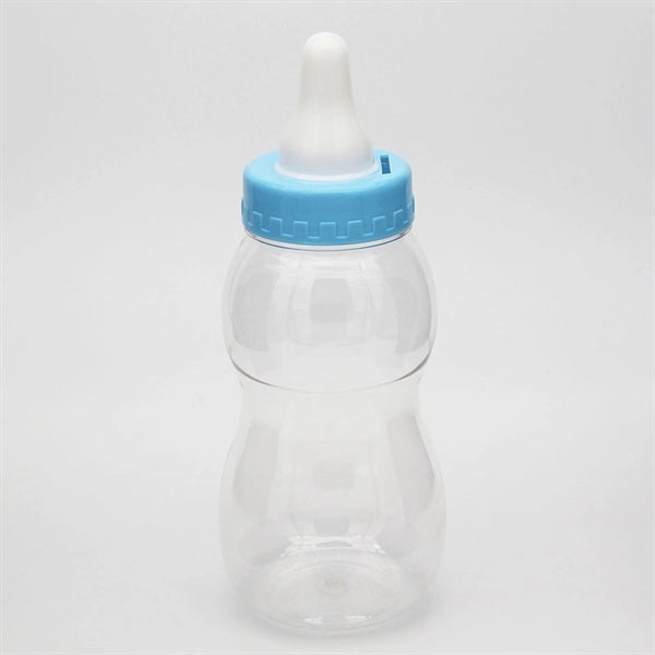 Jumbo Plastic Pink Blue Baby Milk Shower Bottle Coin Bank
