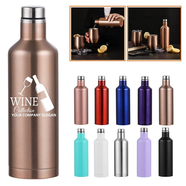 Printed Double Wall Stainless Steel Wine Canteens