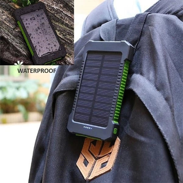 10000mAh Portable Solar Power Bank w/ LED Flashlight