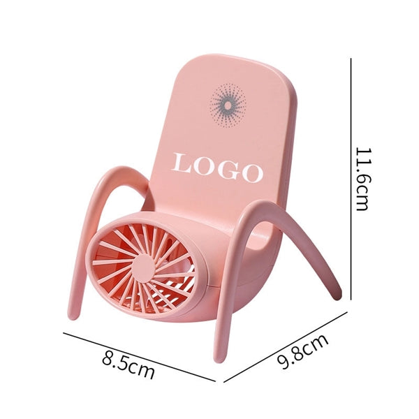 Mini Portable USB Bracket Fan with Phone Holder/Night Light