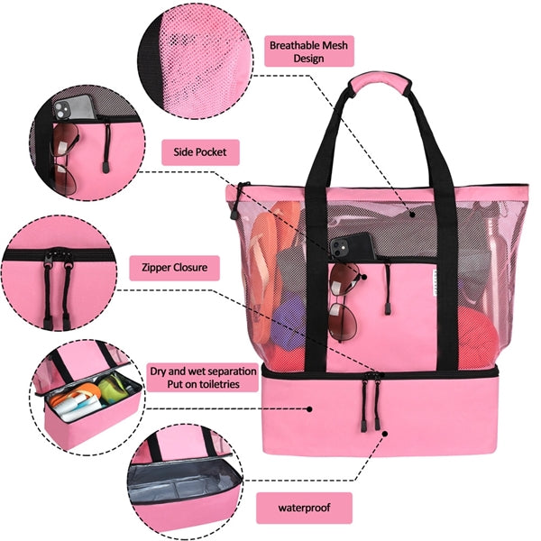 Mesh Dry&Wet Separation Travel Insulated Pool Bags