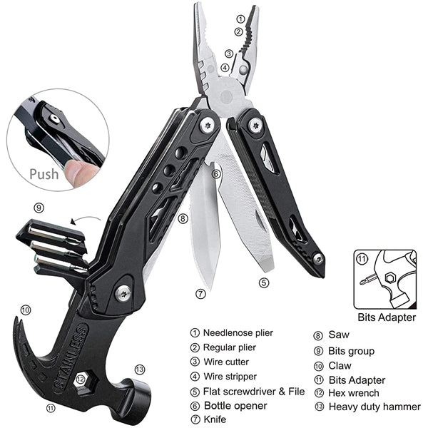 14 in 1 Multi tool Hammer with Pliers