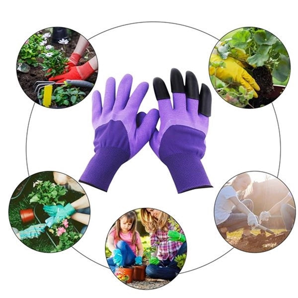 Garden Digging Gloves With 4 Fingertips Claws