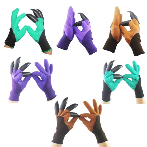 Garden Digging Gloves With 4 Fingertips Claws