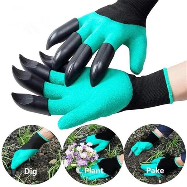 Garden Digging Gloves With 4 Fingertips Claws