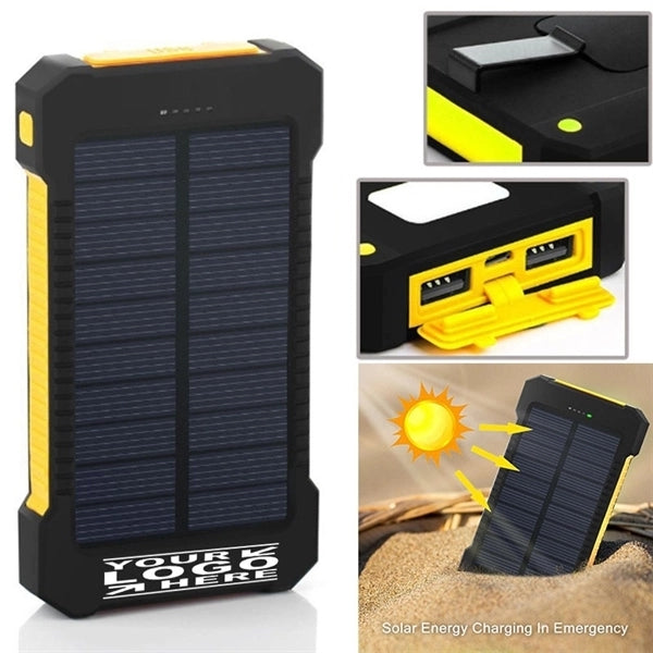 Dual USB with LED Flashlight Solar Power Bank-10000mAh