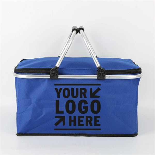 Outdoor Insulated Camping Foldable Picnic Basket with Lid