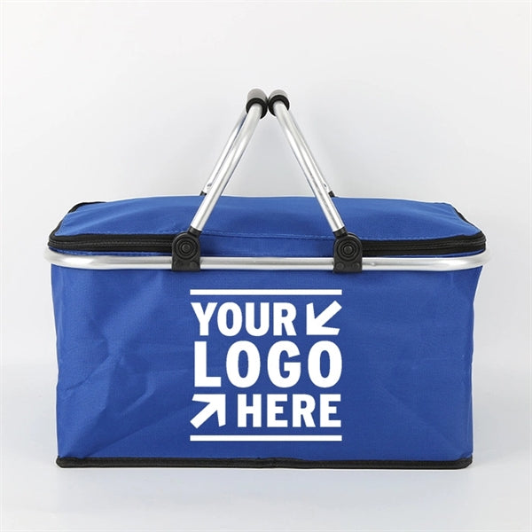 Outdoor Insulated Camping Foldable Picnic Basket with Lid