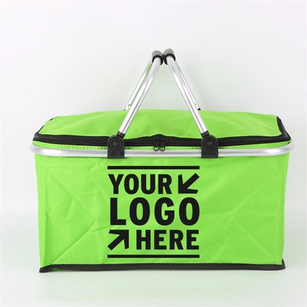 Outdoor Insulated Camping Foldable Picnic Basket with Lid