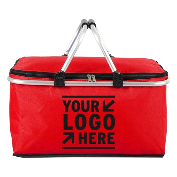 Outdoor Insulated Camping Foldable Picnic Basket with Lid