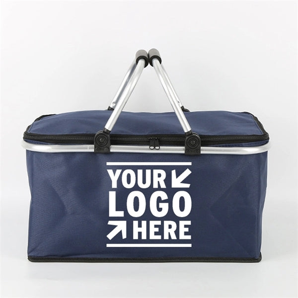 Outdoor Insulated Camping Foldable Picnic Basket with Lid