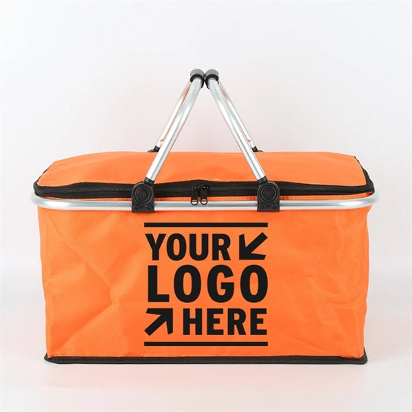 Outdoor Insulated Camping Foldable Picnic Basket with Lid