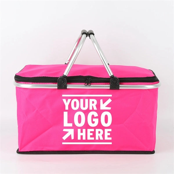 Outdoor Insulated Camping Foldable Picnic Basket with Lid