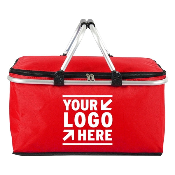 Outdoor Insulated Camping Foldable Picnic Basket with Lid