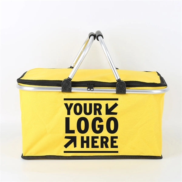 Outdoor Insulated Camping Foldable Picnic Basket with Lid