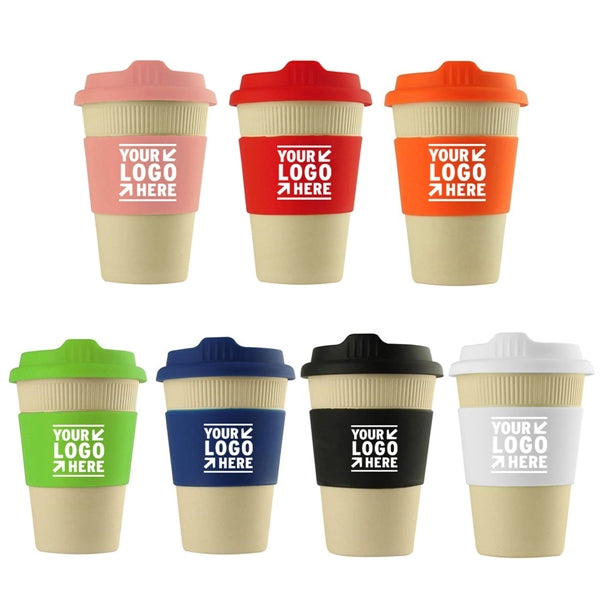 Earth-Friendly 12oz Bamboo Fiber Coffee Cup