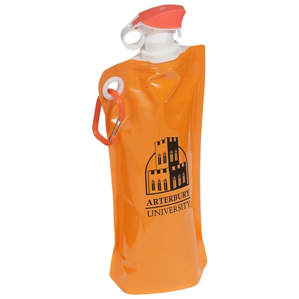 Flip Top Foldable Water Bottle with Carabiner