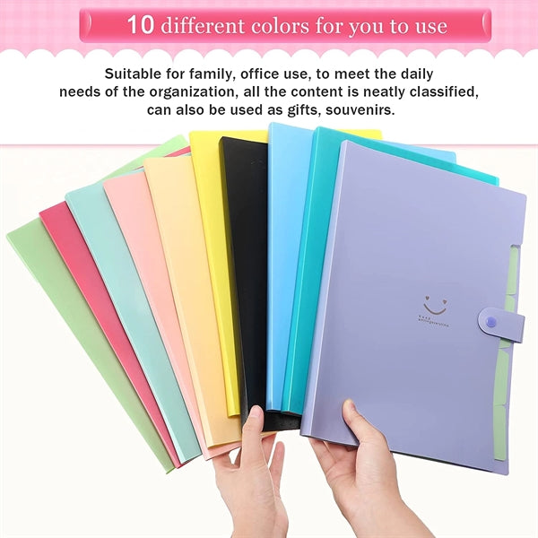 Letter-Size 12-Pocket Expanding File Folder with Snap Closur