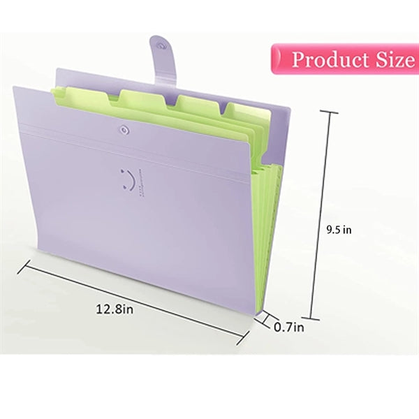 Letter-Size 12-Pocket Expanding File Folder with Snap Closur