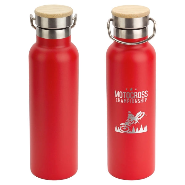 20 oz Vacuum Insulated Bottle with bamboo lid