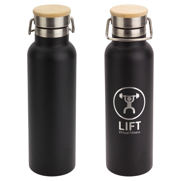 20 oz Vacuum Insulated Bottle with bamboo lid