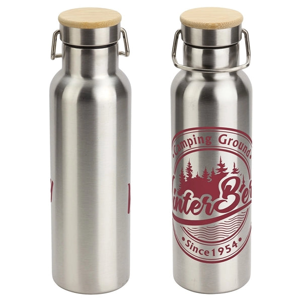 20 oz Vacuum Insulated Bottle with bamboo lid