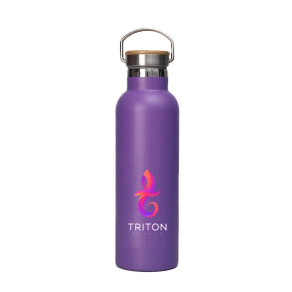 20 oz Vacuum Insulated Bottle with bamboo lid