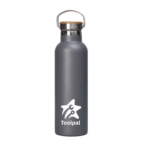 20 oz Vacuum Insulated Bottle with bamboo lid